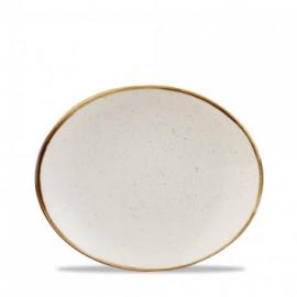 Coupe Plate - Oval - Churchill&#39;s - Stonecast&#174; - Barley White - 19.2cm (7.5&quot;)