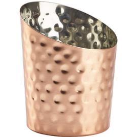 Serving Cup - Conical - Angled Top - Hammered Finish - Copper Plated - 47cl (16.5oz)