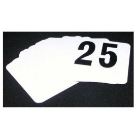 Table Numbers - Flat Sign - 1 to 25 - Black on White - Acrylic
