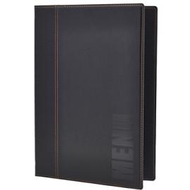 Menu Holder - Contemporary Style - 4 Page - Black - A4
