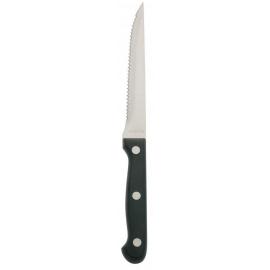 Steak Knife - Serrated Edge  - Black Handled- Economy & Parish - 21.2cm (8.5&quot;)