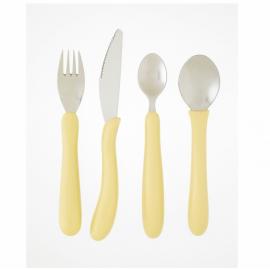 Cutlery Set - 4 Piece -  Knife, Kork, Dessert & Teaspoons - Homecraft - Ivory