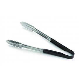 Tongs - All Purpose - Stainless Steel - Part Vinyl-Coated - Black - 30cm (11.8&quot;)