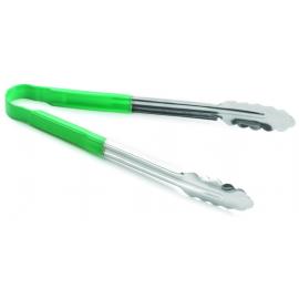 Tongs - All Purpose - Stainless Steel - Part Vinyl-Coated - Green - 30cm (11.8&quot;)
