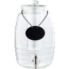 Beverage Dispenser + Tap - Beehive - Glass & Stainless Steel - 9.5L (16.7pt)