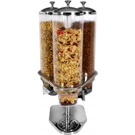 Cereal Dispenser - Polycarbonate & Stainless Steel - Triple - 4L (7pt)