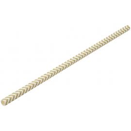 Straight Straw - Paper - Matt Gold Chevron Design - 20cm (8&quot;) x 6mm