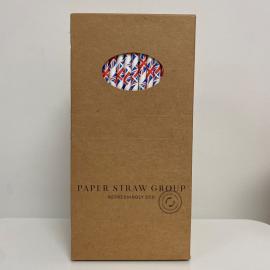 Straight Straw - Paper - Union Jack Print - 20cm (8&quot;) x 6mm