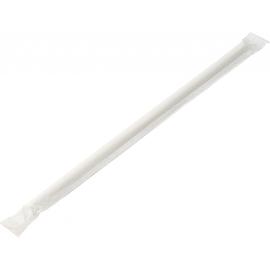 Straight Straw - Paper - Individually Wrapped - White - 20cm (8&quot;) x 6mm