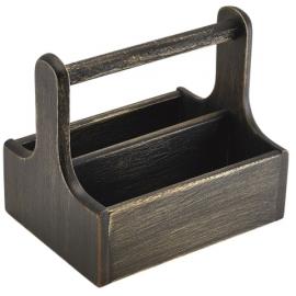 Table Caddy - Tool Box - Acacia Wood - Medium - Black