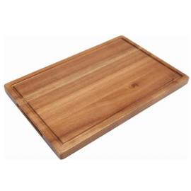 Serving Board with Juice Groove - Acacia Wood - Oblong - 34cm (13.4&quot;)