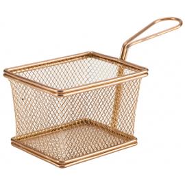 Display Fry Basket - Rectangular - Copper Plated Stainless Steel - 12.5cm (5")