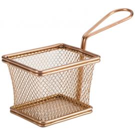 Display Fry Basket - Rectangular - Copper Plated Stainless Steel - 10cm (4")