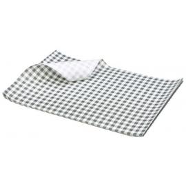 Greaseproof Paper - Oblong Sheets - Black Gingham Print - 25cm (9.8&quot;)