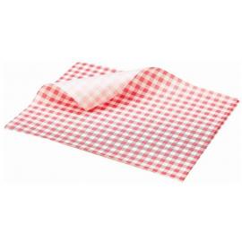 Greaseproof Paper - Oblong Sheets - Red Gingham Print - 25cm (9.8&quot;)