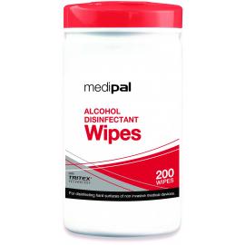 Alcohol Disinfectant & Cleaning Wipes - Canister - Medipal - 200 Wipes