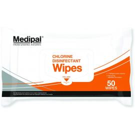 Chlorine Disinfectant Wipes - Flow Pack - Medipal - 50 Wipes
