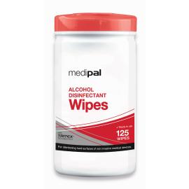Alcohol Disinfectant & Cleaning Wipes - Canister - Medipal - 125 Wipes