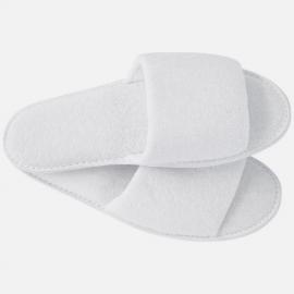 Towelling Slippers - White - Bagged - Uni-fit
