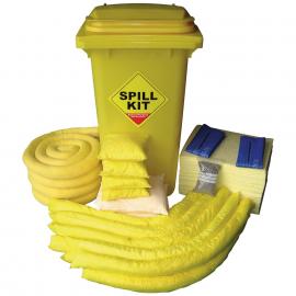Spill Response Kit - Oil Only - 2 Wheel PE Bin - Ecospill - 240L