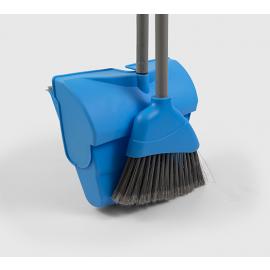 Lobby Dustpan & Brush Set - Lightweight - Soft - Blue - 90cm (35&quot;)