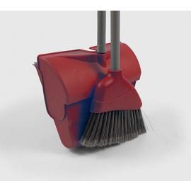 Lobby Dustpan & Brush Set - Lightweight - Soft - Red - 90cm (35&quot;)