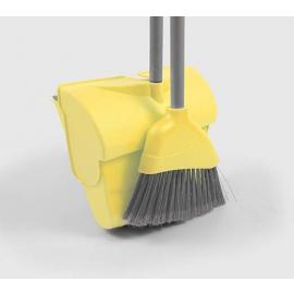 Lobby Dustpan & Brush Set - Lightweight - Soft - Yellow - 90cm (35&quot;)