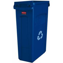 Vented Container - No Lid - Slim Jim&#174; - Blue with Recycle Logo - 87L