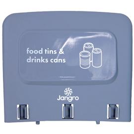 Back Panel - 'Food Tins & Drinks Cans' - For Procycle Recycling Bin - Jangro - Grey