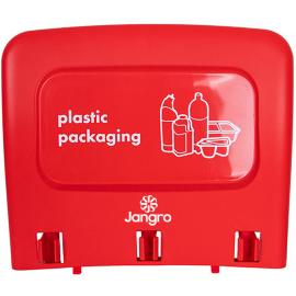 Back Panel - 'Plastic Packaging' - For Procycle Recycling Bin - Jangro - Red