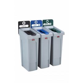 Recycling Station - 3 Stream Bundle - Slim Jim&#174; - Black, Blue & Green