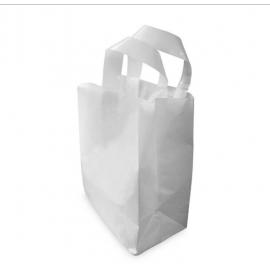 Takeaway Carrier Bags - Loop Handles - Plastic - White - Medium