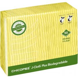 All Purpose Wiping Cloth - J Cloth Plus - Biodegradable - Chicopee - Yellow - 43cm (17&quot;)