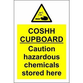 COSHH - Cupboard Sign - Self Adhesive - 15cm (6&quot;)