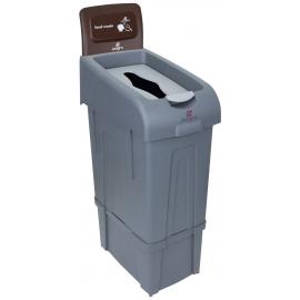 Procycle Recycling Bin - With Brown 'Food Waste' Back Panel - Jangro - Grey - 80L