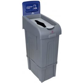 Procycle Recycling Bin - With Blue 'Mixed Paper & Card' Back Panel - Jangro - Grey - 80L