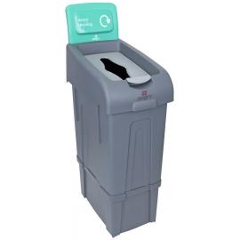 Procycle Recycling Bin - With Green 'Mixed Recycling' Back Panel - Jangro - Grey - 80L