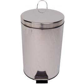 Pedal Bin with Plastic Liner - Silver - 12L