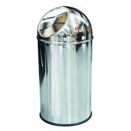 Bullet Waste Bin - Push Lid - Polished Stainless Steel - Dolphin - 35L (9.25gal)