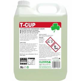 Chlorinated Dishwasher Liquid Detergent - Clover - T-Cup - 5L