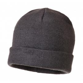 Beanie Hat - Knitted with Insulatex Lining - Grey - Uni-fit