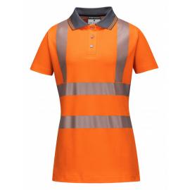 Ladies - Pro High-Vis Polo Shirt - Orange - Small