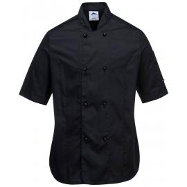 Ladies Chef Jacket - Short Sleeved - Rachel - Black - Large (40")