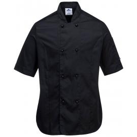 Ladies Chef Jacket - Short Sleeved - Rachel - Black - Small (33"-34")
