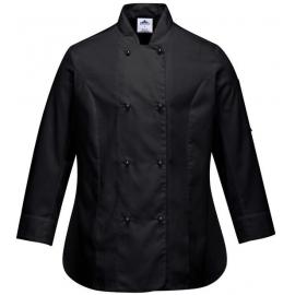 Ladies Chef Jacket - Long Sleeved - Rachel - Black - Large (40")