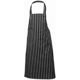 Butchers Bib Apron - Cotton - Black & White Stripe - 100cm (35&quot;)