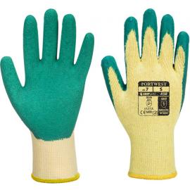 Grip Glove - Latex Coated - Fortis - Green on Yellow - Size 9