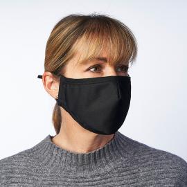 Washable Face Mask - with Filter - Cloth - Black - Uni-fit