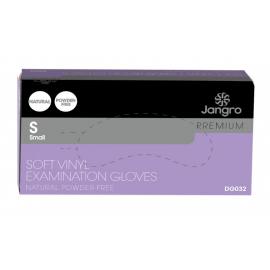 Examination Gloves - Powder Free Soft Vinyl - Jangro - Natural - Small
