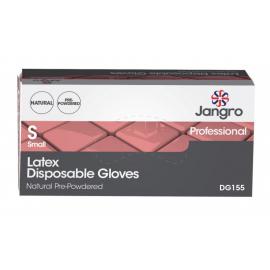 Disposable Gloves - Pre-Powdered - Latex - Jangro - Natural - Small